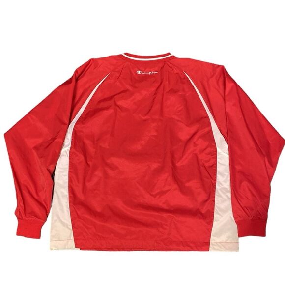 Champion B2410 Men's Scout II V- Neck Pullover Windbreaker Jacket Red Size L NWT - Picture 2 of 8